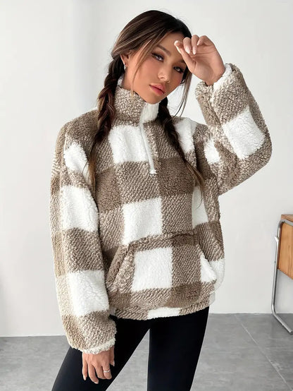 Cozy Check Fleece Pullover