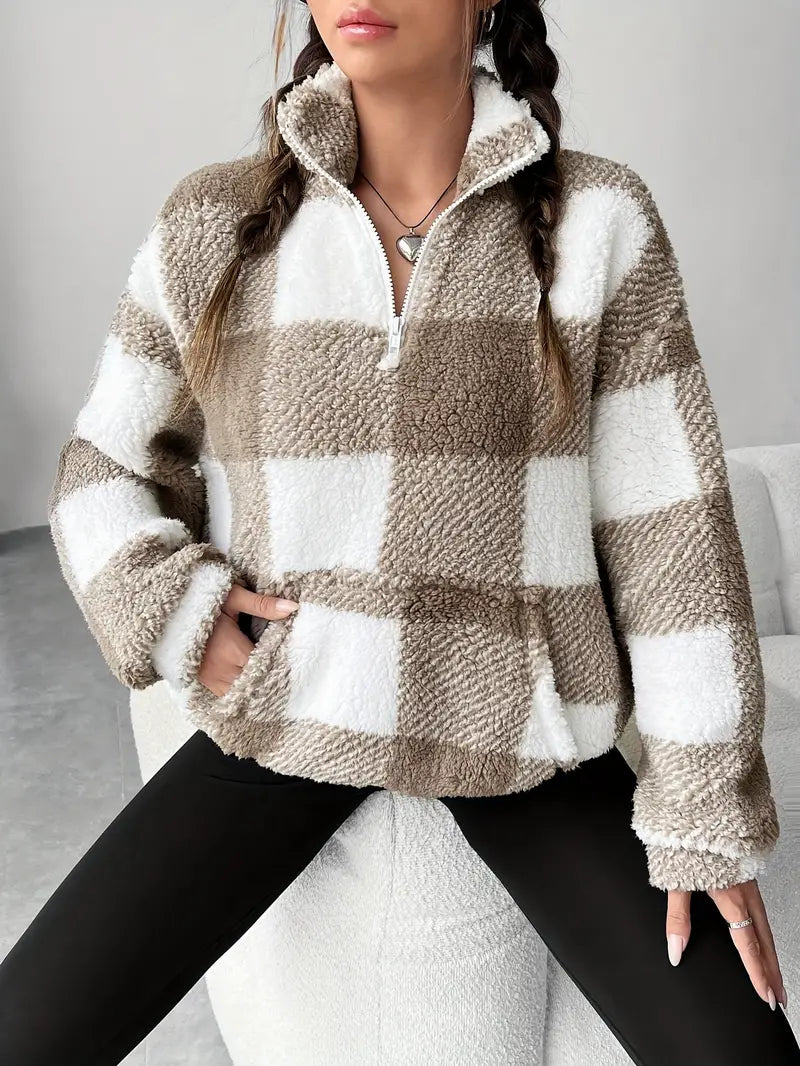 Cozy Check Fleece Pullover