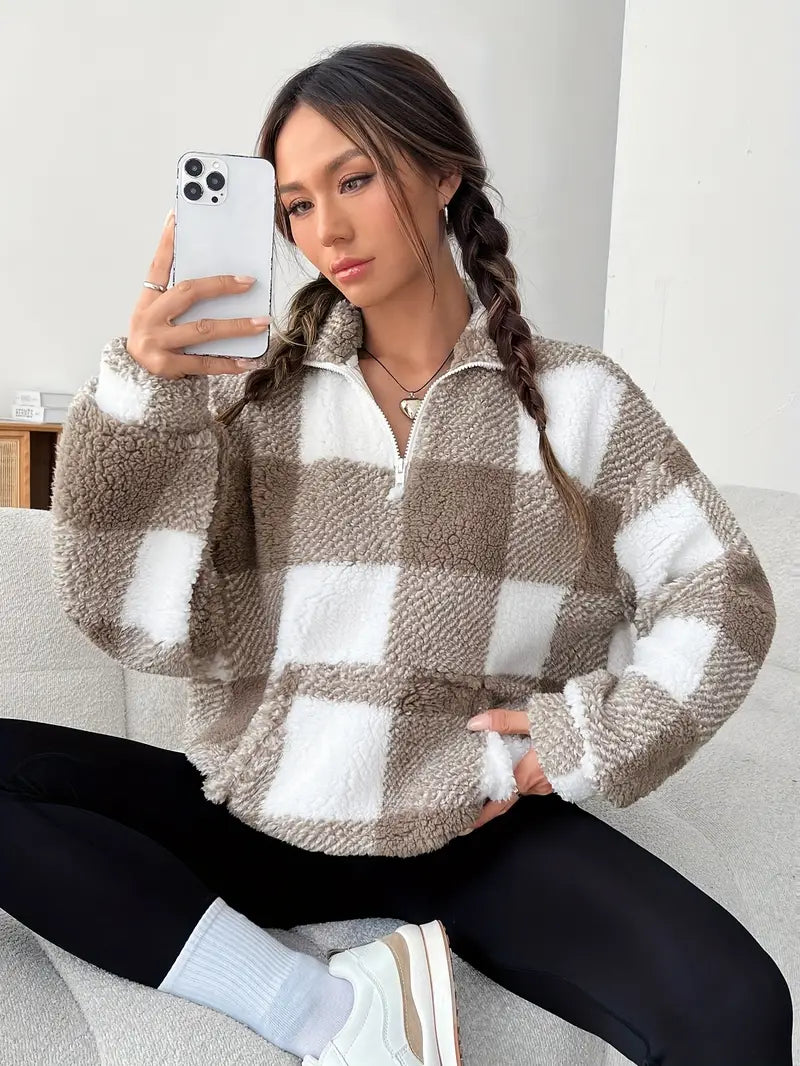 Cozy Check Fleece Pullover