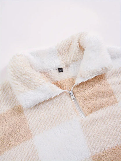 Comfy Half-Zip Pullover Winter Sweatshirt for Women