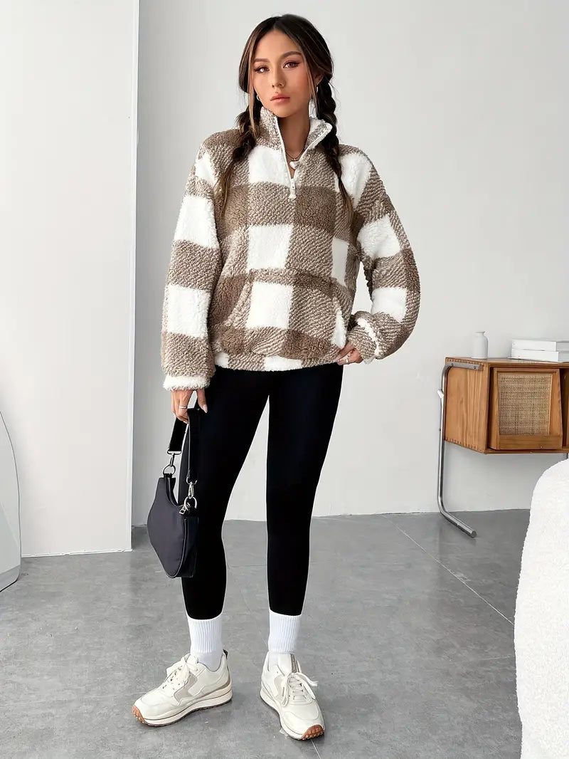 Cozy Check Fleece Pullover